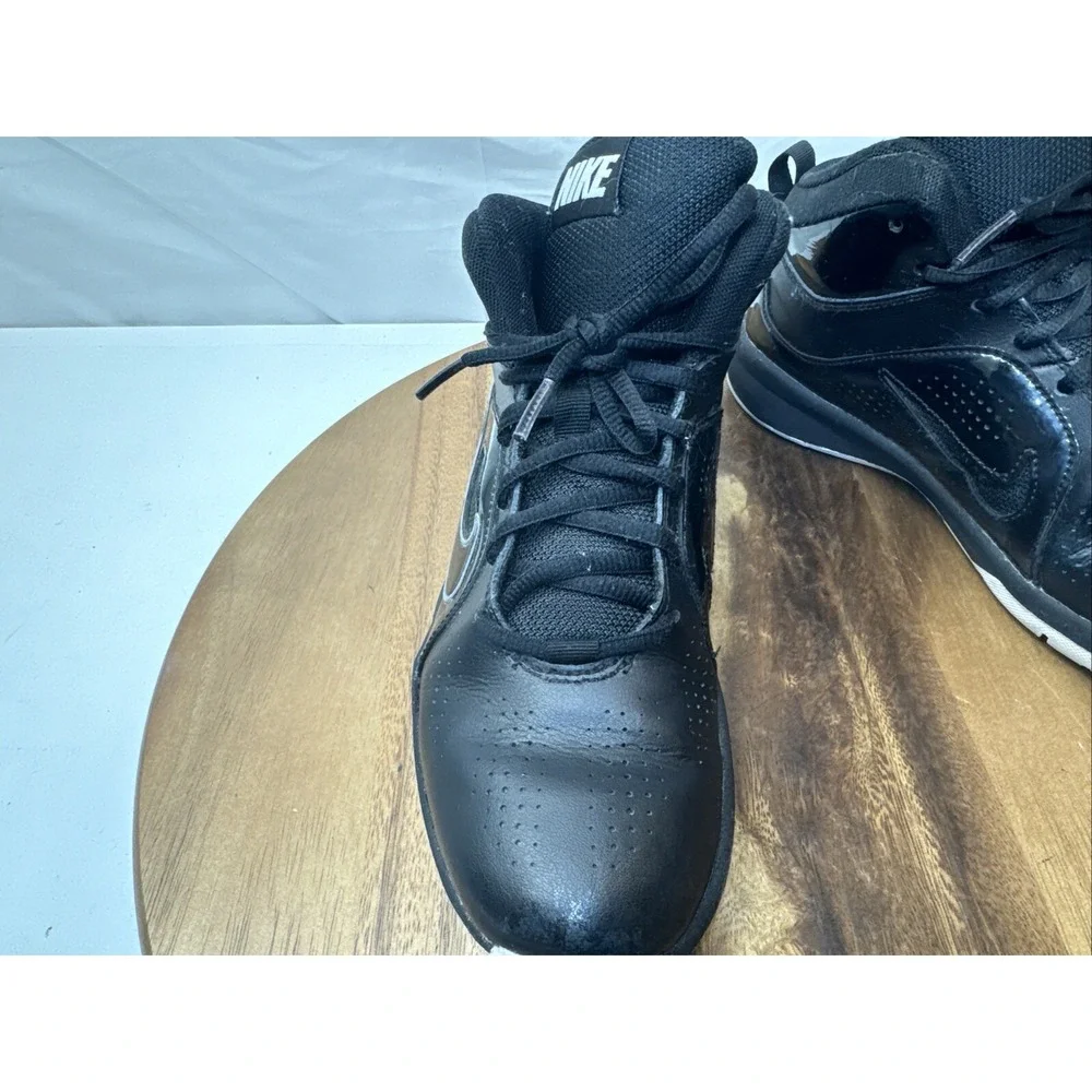 NIKE KIDS TEAM HUSTLE D6 6Y BASKETBALL SHOES 599187-001 BLACK‎